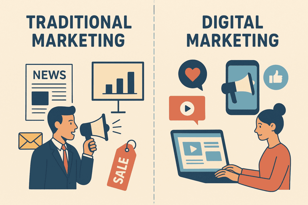 traditional marketing vs digital marketing